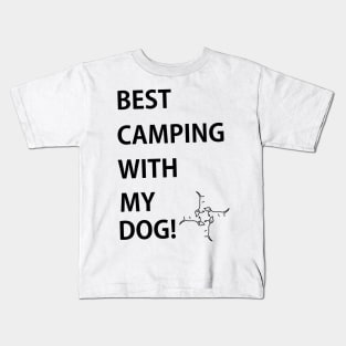 Best Camping with My Dog black Kids T-Shirt